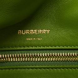 Pre Owned Burberry Green Leather Small  Olympia Shoulder Bag