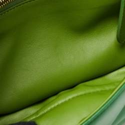 Pre Owned Burberry Green Leather Small  Olympia Shoulder Bag