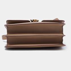 Pre Owned Burberry Beige Grain Leather Medium TB Shoulder Bag