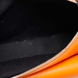 Pre Owned Burberry Orange/Black Leather Mini Double Olympia Bag