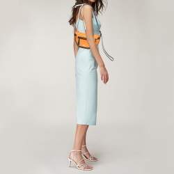 Pre Owned Burberry Orange/Black Leather Mini Double Olympia Bag