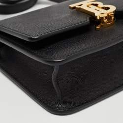 Pre Owned Burberry Black Leather Mini TB Shoulder Bag
