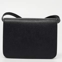 Pre Owned Burberry Black Leather Mini TB Shoulder Bag