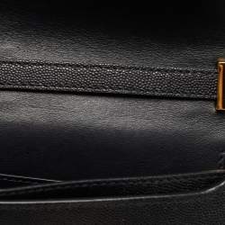 Pre Owned Burberry Black Leather Mini TB Shoulder Bag