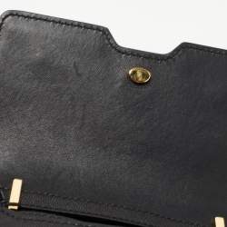 Pre Owned Burberry Black Leather Mini TB Shoulder Bag