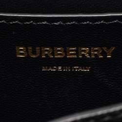 Pre Owned Burberry Black Leather Mini TB Shoulder Bag