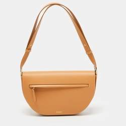 Pre Owned Burberry Warm Sand Leather Medium Olympia Shoulder Bag