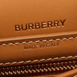 Pre Owned Burberry Warm Sand Leather Medium Olympia Shoulder Bag