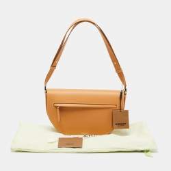 Pre Owned Burberry Warm Sand Leather Medium Olympia Shoulder Bag