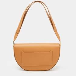 Pre Owned Burberry Warm Sand Leather Medium Olympia Shoulder Bag