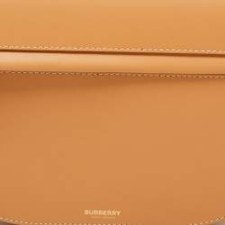 Pre Owned Burberry Warm Sand Leather Medium Olympia Shoulder Bag