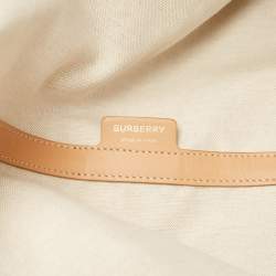 Pre Owned Burberry Beige Canvas and Leather XL Beach Tote