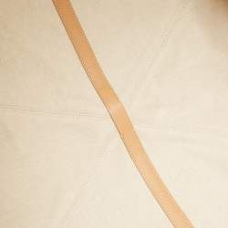 Pre Owned Burberry Beige Canvas and Leather XL Beach Tote