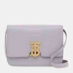 Burberry Grey Leather Small TB Crossbody Bag Burberry TLC