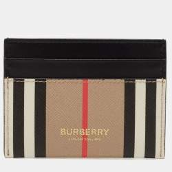 Burberry Multicolor Check Card Holder In Brown