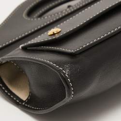 Pre Owned Burberry Black Leather Mini Pocket Strap Clutch