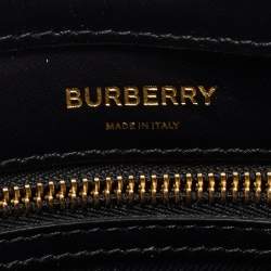 Pre Owned Burberry Black/Red Vintage Check Fabric and Leather Mini Pocket Bag