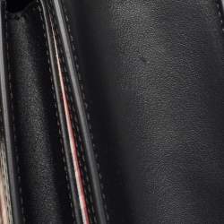 Pre Owned Burberry Black/Red Vintage Check Fabric and Leather Mini Pocket Bag