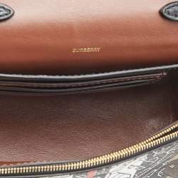 Pre Owned Burberry Multicolor TB Print Coated Canvas and Leather Hackberry Crossbody Bag