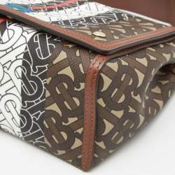 Pre Owned Burberry Multicolor TB Print Coated Canvas and Leather Hackberry Crossbody Bag