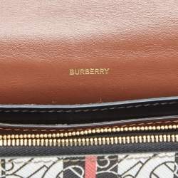 Pre Owned Burberry Multicolor TB Print Coated Canvas and Leather Hackberry Crossbody Bag