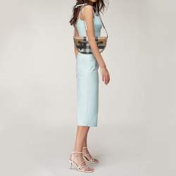 Pre Owned Burberry Beige Check Leather Small Olympia Shoulder Bag