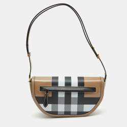 Burberry Olympia Vintage Check Small Shoulder Bag in Beige
