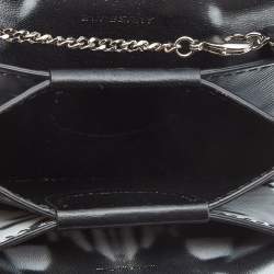 Pre Owned Burberry Black/White Zebra Print Leather Jessie Chain Card Case 