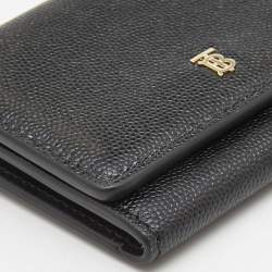 Pre Owned Burberry Black Leather Sidney Trifold Wallet