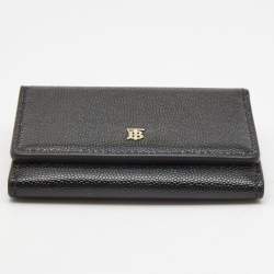 Pre Owned Burberry Black Leather Sidney Trifold Wallet