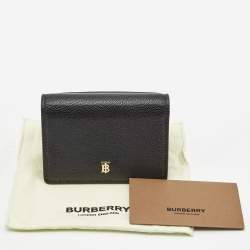 Pre Owned Burberry Black Leather Sidney Trifold Wallet
