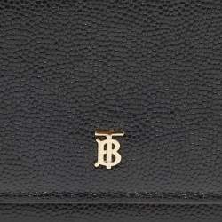 Pre Owned Burberry Black Leather Sidney Trifold Wallet