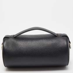 Pre Owned Burberry Black Leather Barrel Shoulder Bag
