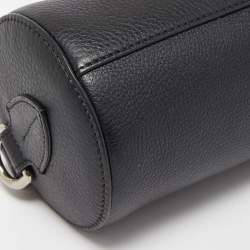 Pre Owned Burberry Black Leather Barrel Shoulder Bag