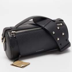 Pre Owned Burberry Black Leather Barrel Shoulder Bag
