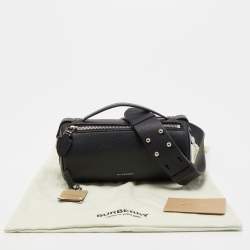 Pre Owned Burberry Black Leather Barrel Shoulder Bag