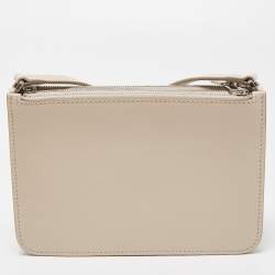 Pre Owned Burberry Cream Leather Triple Zip Crossbody Bag