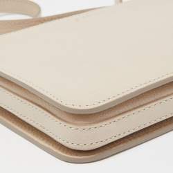 Pre Owned Burberry Cream Leather Triple Zip Crossbody Bag