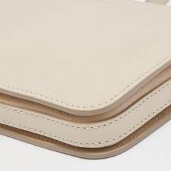 Pre Owned Burberry Cream Leather Triple Zip Crossbody Bag