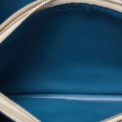 Pre Owned Burberry Cream Leather Triple Zip Crossbody Bag