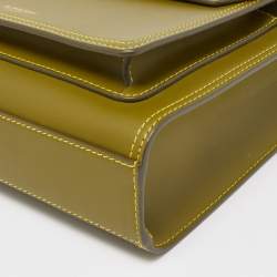 Pre Owned Burberry Junifer Green Leather Mini Pocket Tote