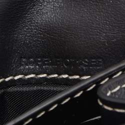 Pre Owned Burberry Light Blue/Black Canvas and Leather Luna French Wallet