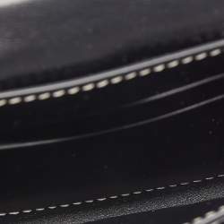 Pre Owned Burberry Light Blue/Black Canvas and Leather Luna French Wallet