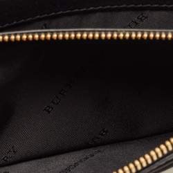 Burberry Black/Beige House Check Canvas and Leather Flap Continental Wallet