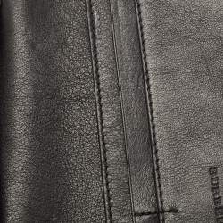 Burberry Black/Beige House Check Canvas and Leather Flap Continental Wallet