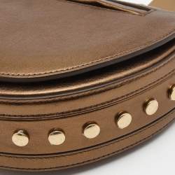 Burberry Bronze Leather Small Studded Olympia Shoulder Bag
