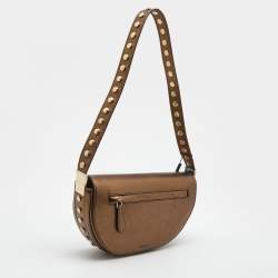 Burberry Bronze Leather Small Studded Olympia Shoulder Bag
