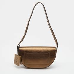 Burberry Bronze Leather Small Studded Olympia Shoulder Bag