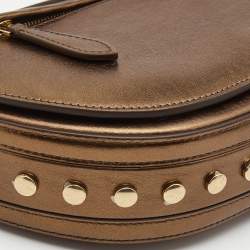 Burberry Bronze Leather Small Studded Olympia Shoulder Bag