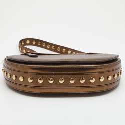 Burberry Bronze Leather Small Studded Olympia Shoulder Bag